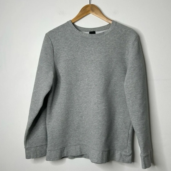 H&M Streetwear Classic Crewneck Mens Medium Ribbed Gray Long Sleeve Office - Picture 2 of 8